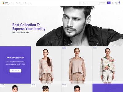 teta WordPress Woocomerce Theme - Fashion shop Demo clothes shop clothing shop elementor fashion fashion shop figma graphic design online shop online store shop store themeforest ui xd