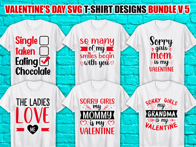 This is My Valentines day SVG T-Shirt Design Bundle apparel badge clothing design svg svg bundle valentine