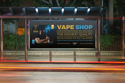 Vape Shop Billboard Template business cigarette corporate design electronic flavor flyer food leaflet liquid poster smoke smoking vape vaping vapor