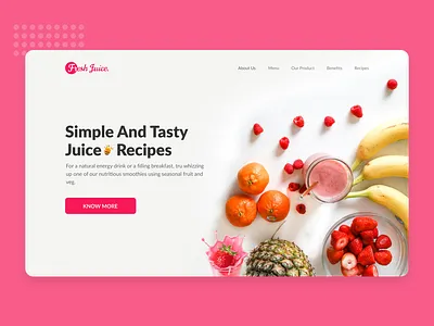 Fresh Juice Website animation banner branding concept design homepage illustration logo ui ux