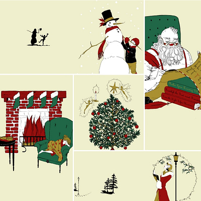 Christmas cards christmas cory illustrates design digital art illustration vintage