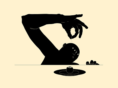 Satl Bea abstract composition eye eye illustration figure figure illustration food hand hand illustration illustration laconic lines minimal plate poster salt slat bea