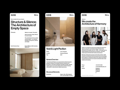 Mobile Design for Interior Agency Website. 3d about us adaptive agency website architecture artdirection branding home page interior landing page minimalism mobile portfolio website project rendering typography ui web design website whitespace