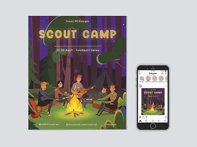 Poster Design | Scouts Of Georgia camp graphic design illustration poster poster design social media post vector illustration