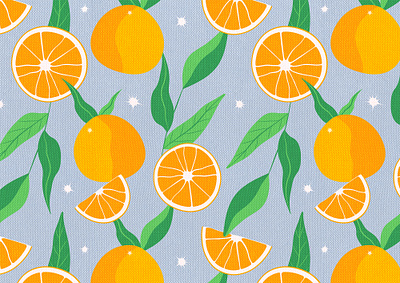 Oranges pattern drawing fruit green lavender orange oranges