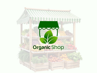 Organic food shop logo branding graphic design logo