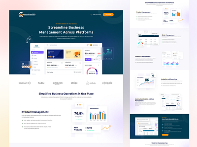 Business Management Platform – Landing Page Design 2025 3d animation branding dashboardd design graphic design homepage illustration landingpage logo motion graphics ui