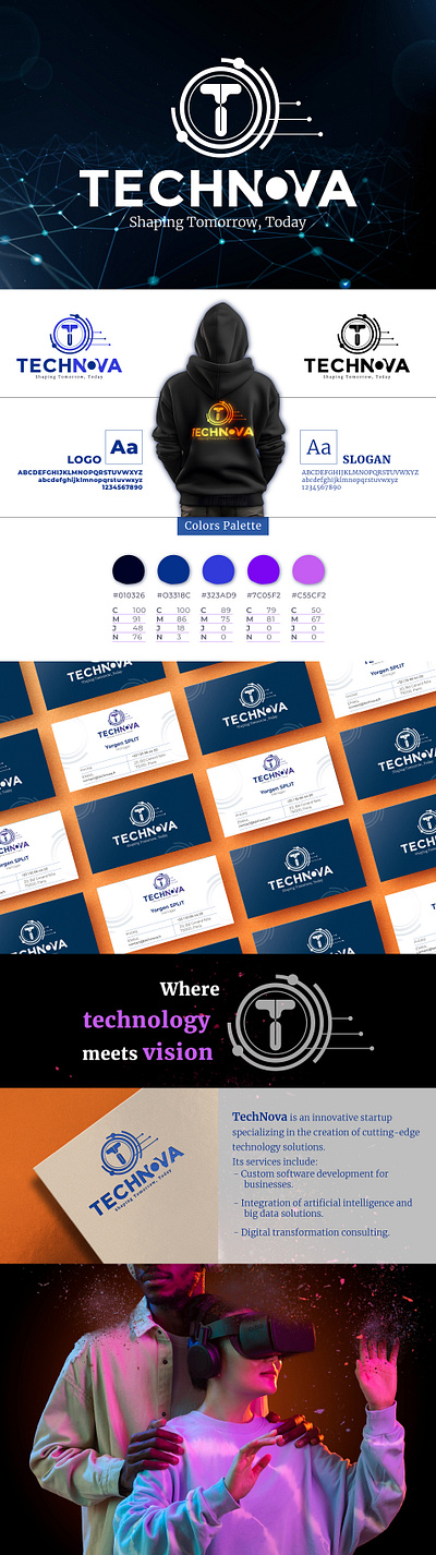 TECHNOVA LOGO DESIGN branding creation design graphic design iden logo logotype technology vector