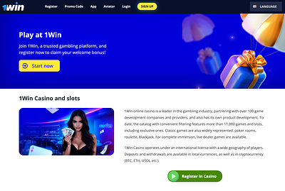 1Win UI/UX Design 1win bookmaker casino