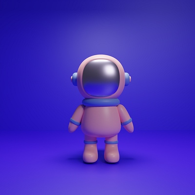 3D Astronaut in Blender — Based on Keelan Jon videos 3d 3d model astronaut blender character color design flat modelizing smooth space ui