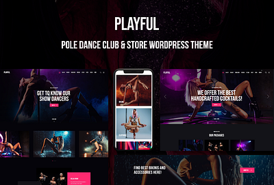 Playful - Pole Dance Club & Store WordPress Theme blog business design illustration logo web design webdesign wordpress wordpress theme wordpress themes