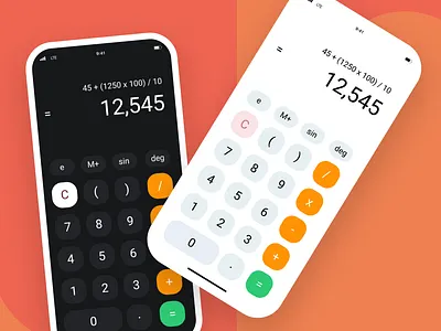 Calculator Dark Mode app design illustration ui ux