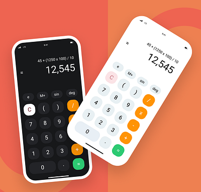 Calculator Dark Mode app design illustration ui ux