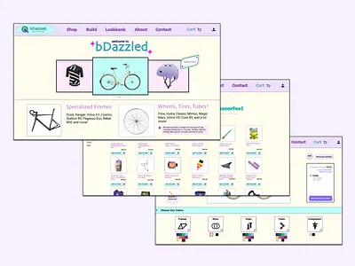 bDazzled bicycle bicycles cycling design ecommerce kawaii pastels shop ui ux web web shop web ui website