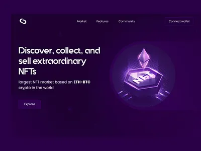 SCS NFTs - Landing Page 3d art crypto design ethereum landing page nft nfts nfts design ui user interface design ux ux design ux research website design nft