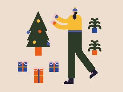 Happy Holidays calendar christmas december design happy holidays illustration plants poster snow tree winter xmas xmastree