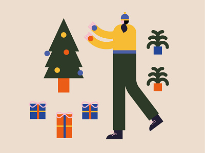 Happy Holidays calendar christmas december design happy holidays illustration plants poster snow tree winter xmas xmastree