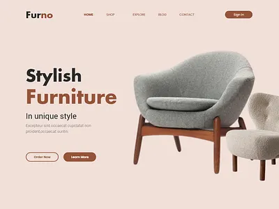 Furno Furniture Landing Page graphic design landing page ui