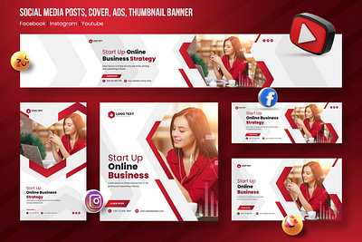 5 Social Media Post Cover Banner Set video thumbnail