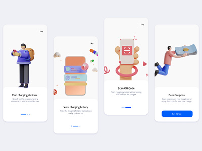 Onboarding Mobile App 3d design flat illustration minimal mobile mobileapp onboarding ui ux