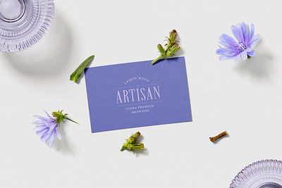 Artisan Brownies Business Card bakery branding brownie business card card chocolate design food graphic design high end logo luxury minimal pastry printable sweet type typography