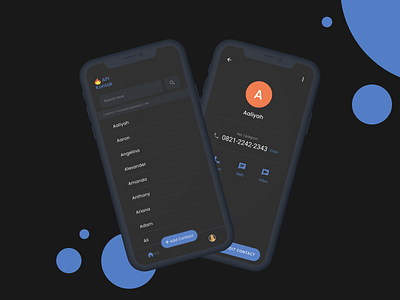 API Contact - mobile app design apps contact design display display contact mobile mobile app mobile app design mobile ui ui ui design