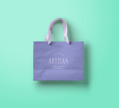 Artisan Brownies Bag bag bakery branding brownie chocolate colorful design graphic design high end logo luxury minimal pastry type typography