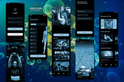 Antiqa Gym Service (Blue) figma graphic design gym gymapp mobileapp photoshop ui ui design workout