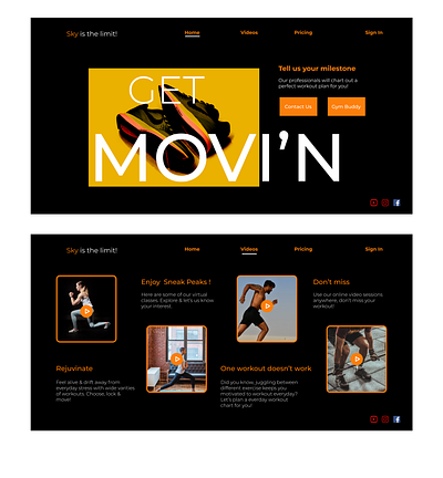 Workout Desktop Website design ui ux website design