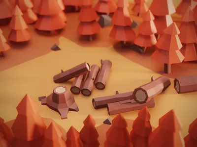 Low Poly Forrest Inspired by Mohamed Chahin 3d 3dart blender low poly