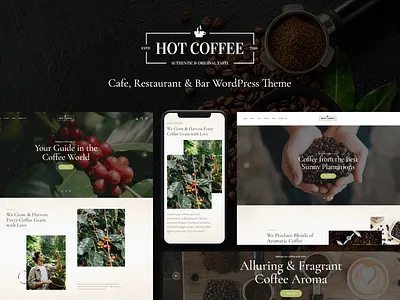 Hot Coffee | Coffee Shop, Farm & Cafe WordPress Theme blog design illustration logo web design webdesign wordpress wordpress design wordpress theme wordpress themes