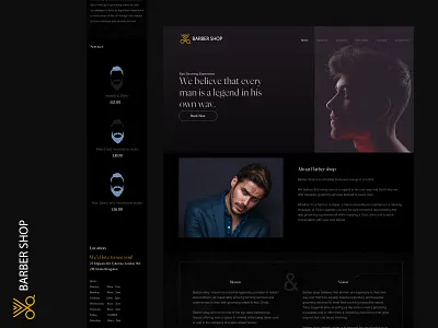 Barbershop Landing Page barbershop barbershop design barbershop figma barbershop landing page barbershop services barbershop sketch barbershop ux design figma source files landing page landingpage