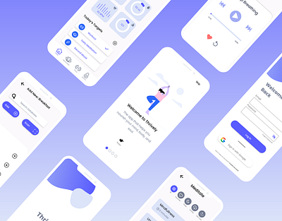 Thrively - A Wellness App app design health illustration mental health mobile typography ui ux wellness