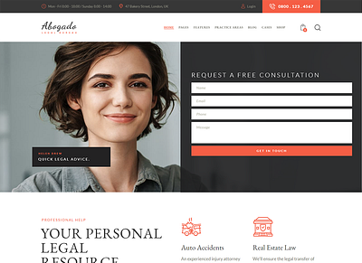 Abogado - Lawyer Firm & Legal Bureau WordPress Theme blog business design illustration logo web design webdesign wordpress wordpress theme wordpress themes