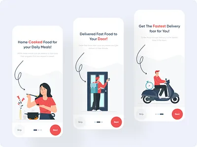 Onboarding Screen 2022 design 2022 trends ui app application clean design food app food delivery illustration minimal mobile app ui mobile design onboarding ui recipe app uiuxdesign