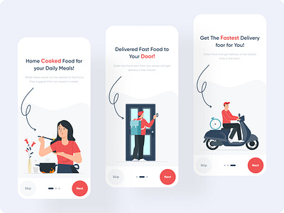 Onboarding Screen 2022 design 2022 trends ui app application clean design food app food delivery illustration minimal mobile app ui mobile design onboarding ui recipe app uiuxdesign