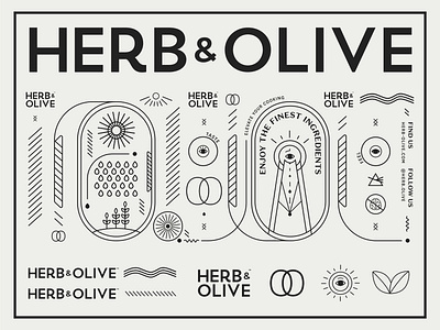 Herb & Olive Brand & Packaging Dieline Submission branding design flat design illustration illustrator logo packaging vector