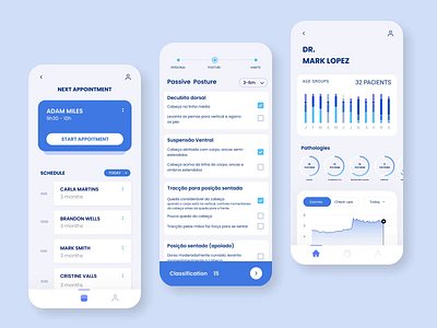 Doctor's Appoitment App app appoitment babies blue clean clinic doctors form graph health healthcare hopital medical medication mobile pacient questionare steps ui ux