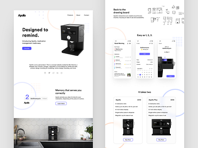 Product Web Design 3d apollo app blender branding clean concept design home homepage illustration medication mockup model page product ui web webpage website