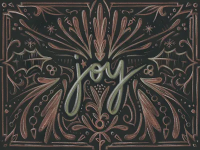 Joy Chalk Art art beauty branding chalk chalk art christmas energy graphic design green hand lettering happy holiday hope illustration joy lettering pink red type typography