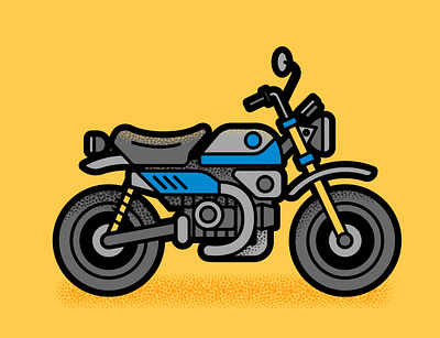 Honda Monkey adobe brushes clean custom brushes cute fast geometric illustration illustrator mini modern monoweight motorcycle simple texture