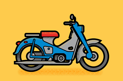 Honda Super Cub adobe colurful cute fun geometric honda illustration illustrator modern monoweight motorcycle passion project simple