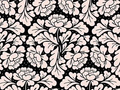 Baroque Floral Pattern black floral flowers illustration pattern vector