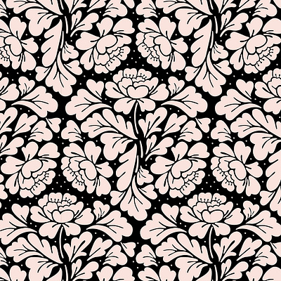 Baroque Floral Pattern black floral flowers illustration pattern vector