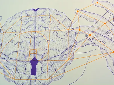 The Science of Superstition - Brain Illustration design etching etching illustration graphic design illustration medical illustration science illustration superstition vector vector art