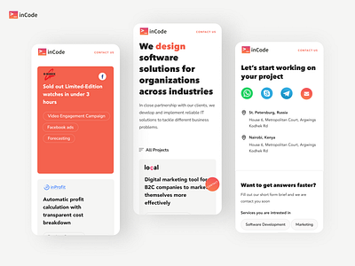 inCode Systems Corporate Website design development project management ui ux web design web development