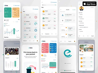 Eleia - Money Manager (Live) app app store banking bills clean ui finance app financial app fintech app ios ios app live app mobile money money management ofspace savings ui ux