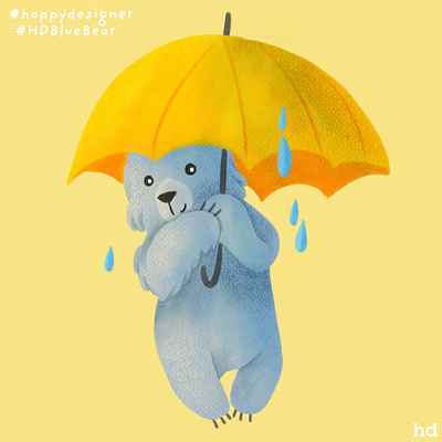 HDBluebear-Rain character design colour illustration