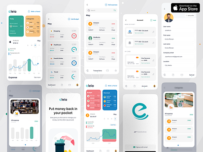 Eleia - Money Manager (Live) app app store banking bills clean ui finance app financial app fintech app ios ios app live app mobile money money management ofspace savings ui ux