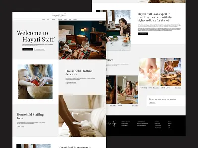 Hayati Staff clean design housekeeping landing page landing page design nanny ui ui design uidesign uiux ux ux design website website design